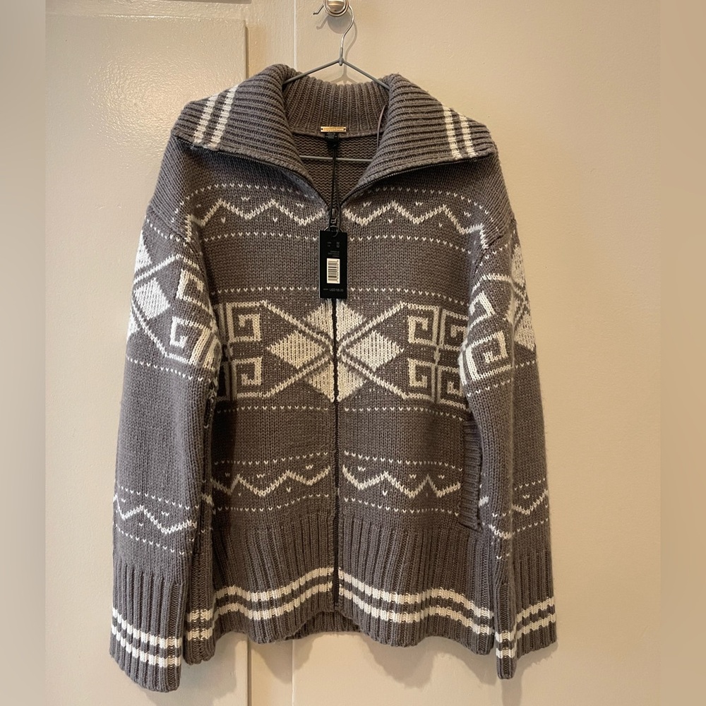 Magaschoni Zip-Up Sweater (Similar to Reformation Mariposa Sweater)